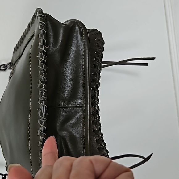 Zara Army Green Suede Adjustable CrossBody Bag- Like New - Picture 5 of 12